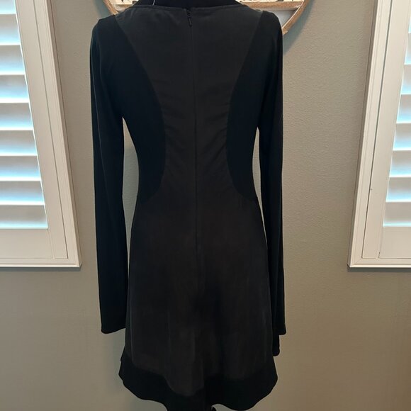 AIKO Dress Jersey Silk Panel SZM Women's Norma Black LS Flows Light Minimalist - Picture 2 of 9